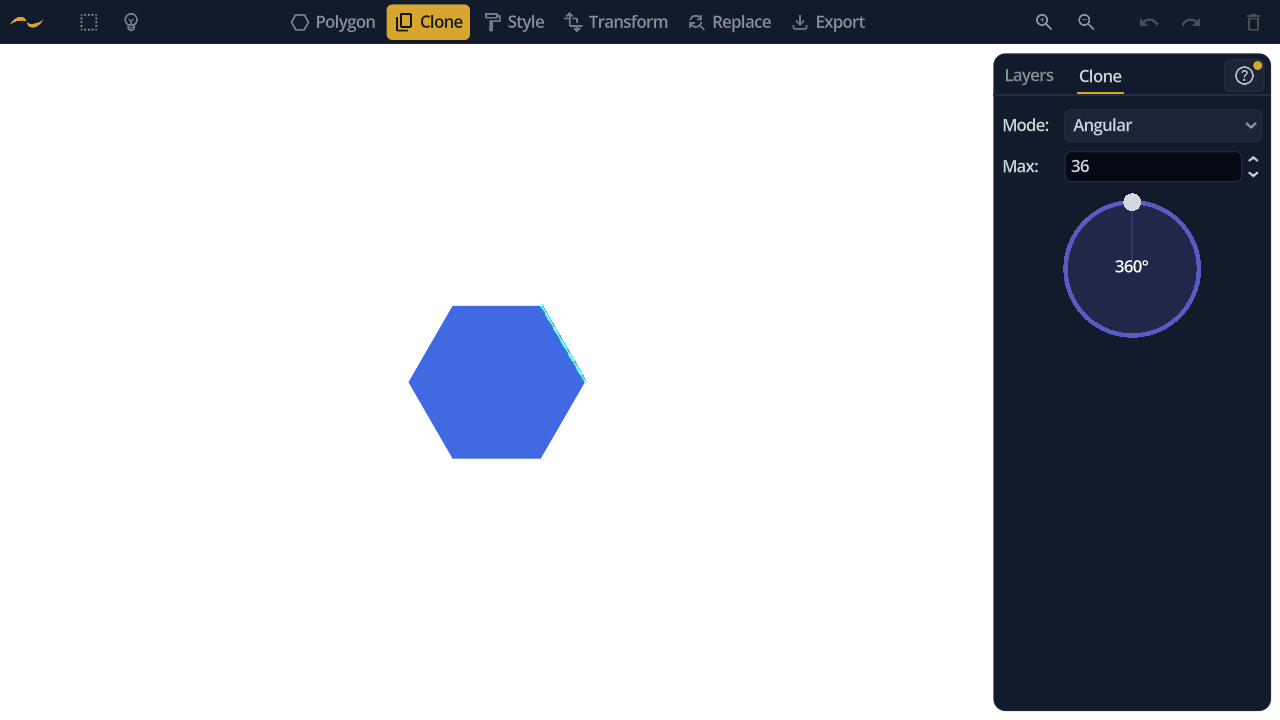 A hexagon with one edge highlighted